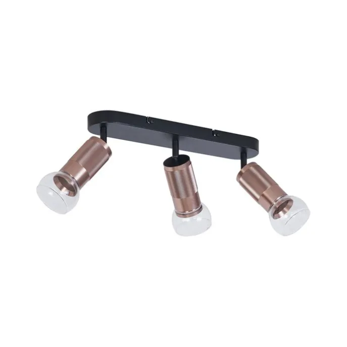 Afgeronde plafondspot donker brons 3-lichts draai- en kantelbaar - Veerle