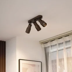 Afgeronde plafondspot donker brons GU10 50mm 3-lichts - Stanley