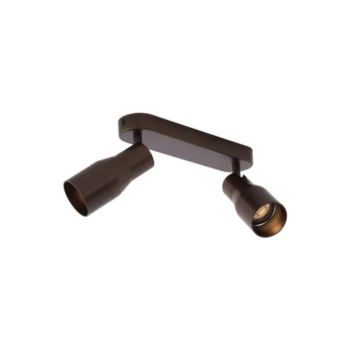 Afgeronde plafondspot donker brons GU10 50mm 2-lichts - Stanley