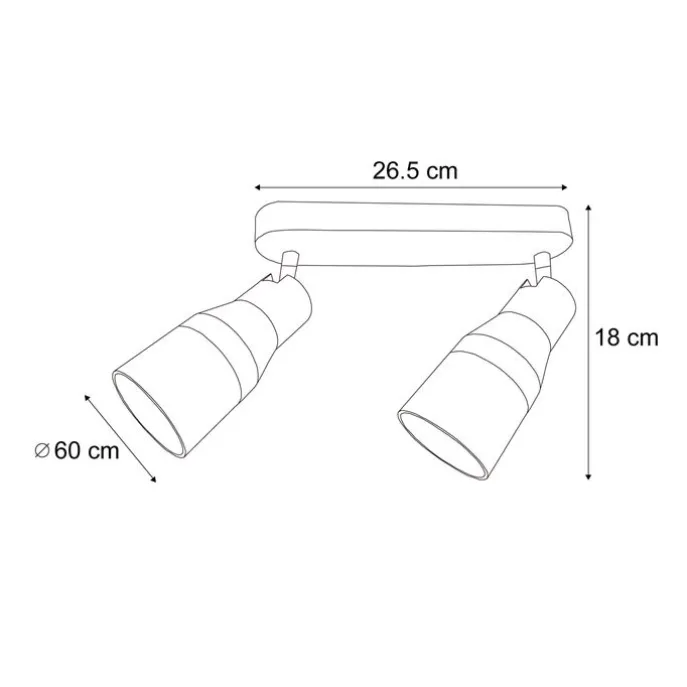 Afgeronde plafondspot donker brons GU10 50mm 2-lichts - Stanley