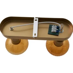 Afgeronde plafondspot goud met amber glas 2-lichts - Teddy