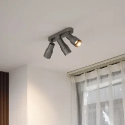 Afgeronde plafondspot gunmetal GU10 50mm 3-lichts - Stanley