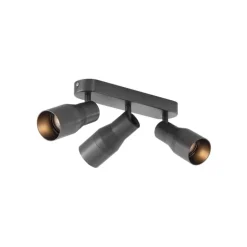 Afgeronde plafondspot gunmetal GU10 50mm 3-lichts - Stanley
