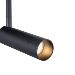 Afgeronde plafondspot zwart GU10 35mm 4-lichts draai- en kantelbaar - Kate