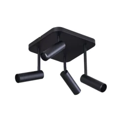 Afgeronde plafondspot zwart GU10 35mm 4-lichts draai- en kantelbaar - Kate