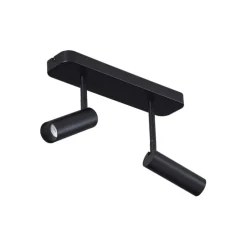 Afgeronde plafondspot zwart GU10 35mm 2-lichts draai- en kantelbaar - Kate