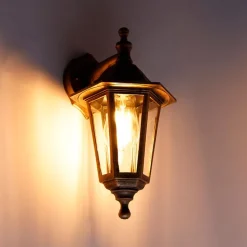 Antieke buiten wandlamp goud IP44 - New Haven