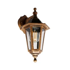 Antieke buiten wandlamp goud IP44 - New Haven