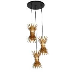 Art Deco hanglamp goud 3-lichts - Wesley