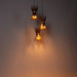 Art Deco hanglamp goud 3-lichts - Wesley