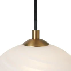 Art Deco hanglamp goud met opaal glas 5-lichts - Yani