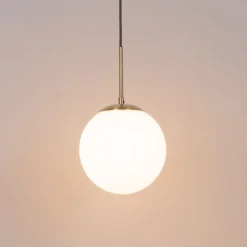 Art Deco hanglamp goud met opaal glas incl. rail adapter wit 1-fase - Slimline Flore