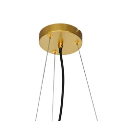 Art deco hanglamp goud met smoke glas 12-lichts - David