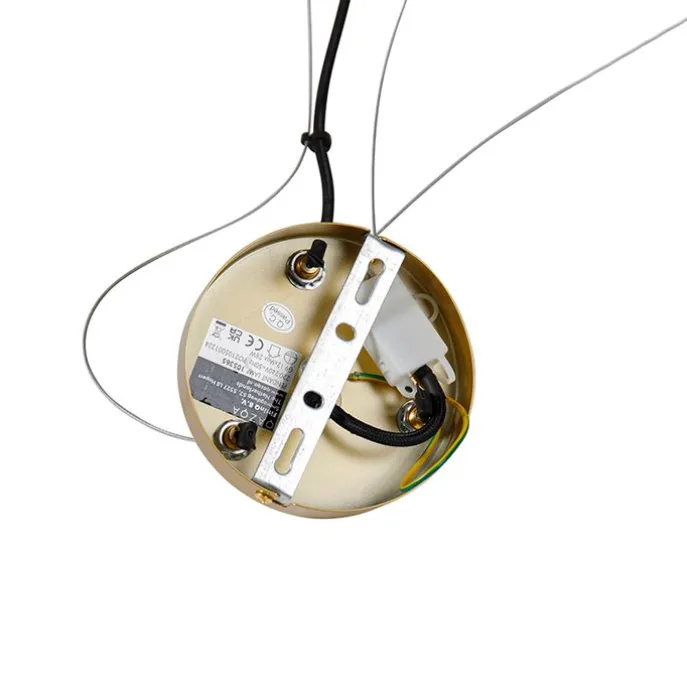 Art deco hanglamp goud met smoke glas 12-lichts - David