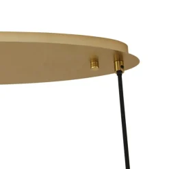 Art Deco hanglamp goud met amber glas ovaal 5-lichts - Mochan