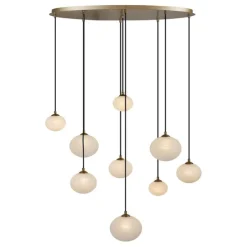Art Deco hanglamp goud met opaal glas 9-lichts - Yani