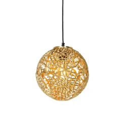 Art deco hanglamp goud met zwart - Maro