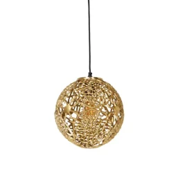 Art deco hanglamp goud met zwart - Maro