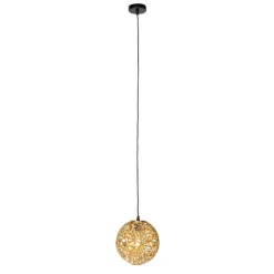 Art deco hanglamp goud met zwart - Maro