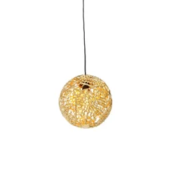 Art deco hanglamp goud met zwart - Maro