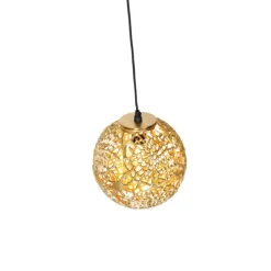Art deco hanglamp goud met zwart - Maro