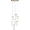Art Deco hanglamp goud met glas 7-lichts - Laura
