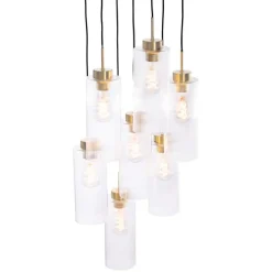 Art Deco hanglamp goud met glas 7-lichts - Laura