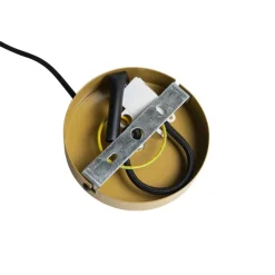 Art deco hanglamp goud met amber glas 30 cm - Kevin