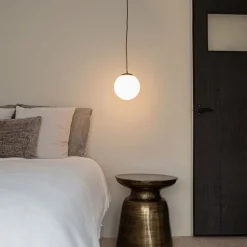 Art Deco hanglamp goud met opaal glas - Flore