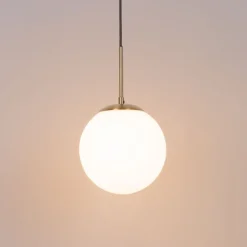 Art Deco hanglamp goud met opaal glas - Flore