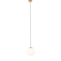 Art Deco hanglamp goud met opaal glas - Flore