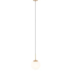 Art Deco hanglamp goud met opaal glas - Flore