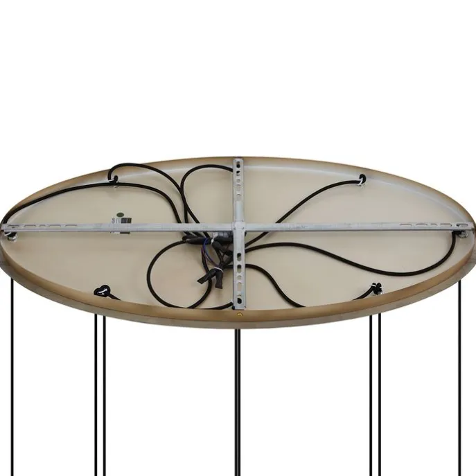 Art Deco hanglamp goud met amber glas 9-lichts - Jia