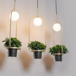 Art deco hanglamp goud met wit glas 3-lichts - Isabella