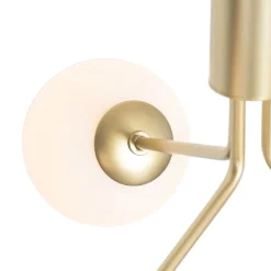 Art Deco hanglamp goud met opaal glas 3-lichts - Coby