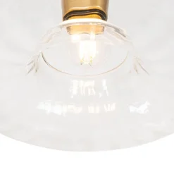 Art Deco hanglamp goud met glas rond 3-lichts - Ayesha