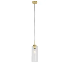 Art Deco hanglamp goud met glas - Laura