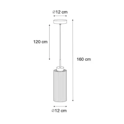 Art Deco hanglamp goud met glas - Laura