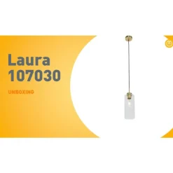 Art Deco hanglamp goud met glas - Laura