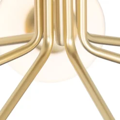 Art Deco hanglamp goud met opaal glas 7-lichts - Coby