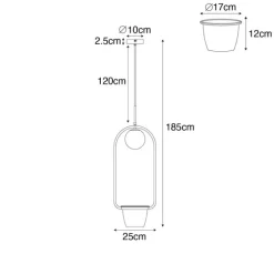 Art deco hanglamp goud met wit glas - Isabella
