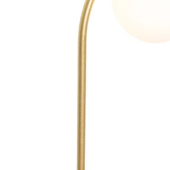 Art deco hanglamp goud met wit glas - Isabella