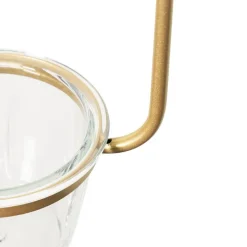 Art deco hanglamp goud met wit glas - Isabella