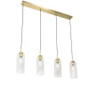 Art Deco hanglamp goud met glas 4-lichts - Laura