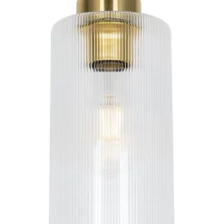 Art Deco hanglamp goud met glas 4-lichts - Laura