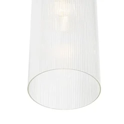 Art Deco hanglamp goud met glas 4-lichts - Laura