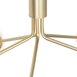 Art Deco hanglamp goud met opaal glas 5-lichts - Coby