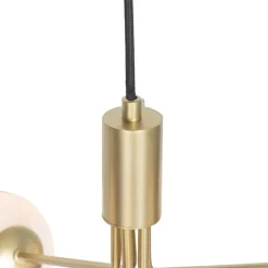 Art Deco hanglamp goud met opaal glas 5-lichts - Coby