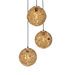 Art deco hanglamp goud rond 3-lichts - Maro