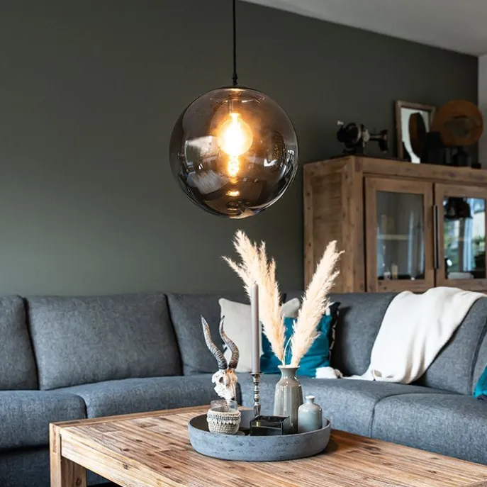 Art Deco hanglamp grijs 35 cm - Pallon